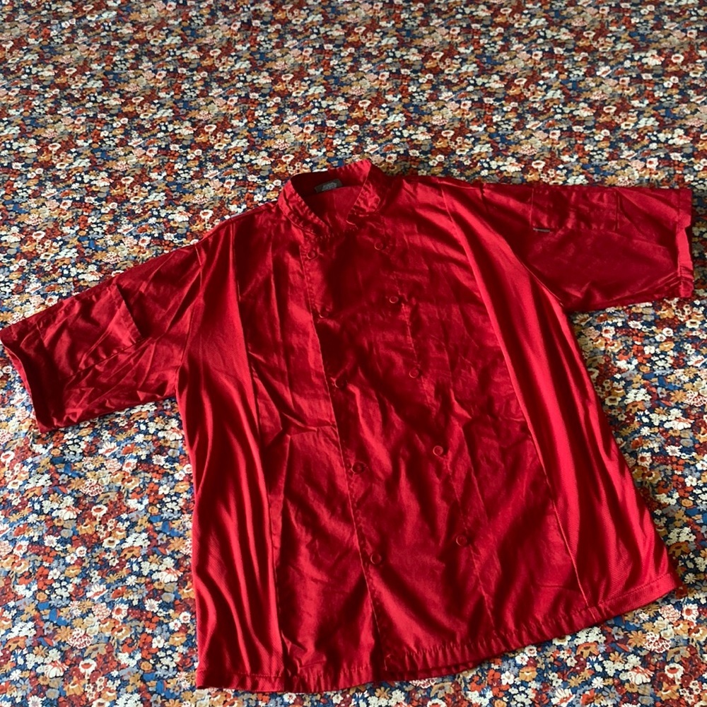 Chef Code Large Red Button Down Shirt - image 1